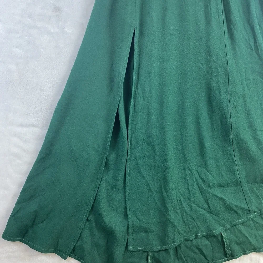 Reformation Gavin Midi Dress Sz 2 Emerald Green Cut Out Lightweight - Picture 4 of 12